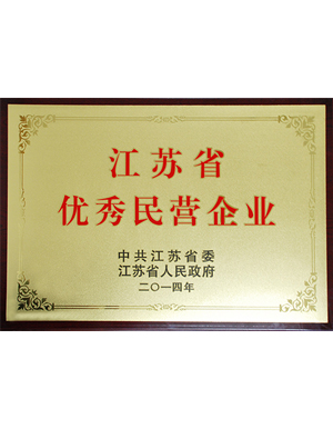江蘇省優秀民營企業-秋雪榮譽